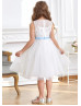 Beaded Multicolor Lace Tulle Stunning Flower Girl Dress Beaded Multicolor Lace Tulle Stunning Flower Girl Dress